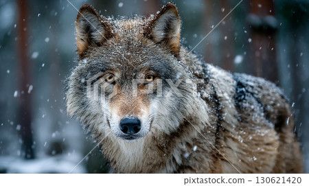 Snowy Wolf Portrait 130621420