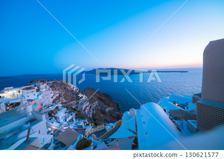 Beautiful magic hour in Santorini Beautiful magic hour in Santorini 130621577