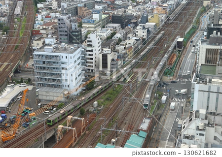 Seibu Shinjuku Line 30000 series train running parallel to the Yamanote Line Seibu Shinjuku Line 30000 series train running parallel to the Yamanote Line 130621682