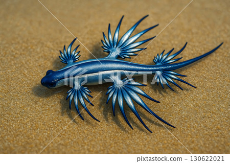 The miraculous "AI-generated image" of the blue-silver-shining fantasy dragon, the blue-sea slug 130622021