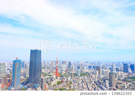 東京鐵塔與麻布台山風景 東京都港區森 JP 塔 130622103