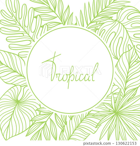 Background with linear palm leaves. Decorative image of tropical foliage and plants. 130622153