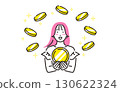Person Young woman holding coin 130622324