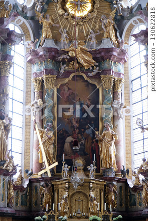 Main altar in the monastery church of St. John in Ursberg, Germany 130622818