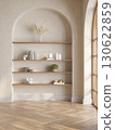 Empty modern interior room boho style 3d illustration 130622859