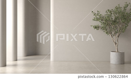 Modern style conceptual interior empty room 3d illustration 130622864