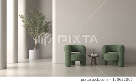 Modern style conceptual interior room 3d illustration 130622865