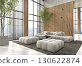 Modern style conceptual reception interior room 3d illustration 130622874