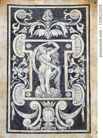 Detail of the decoration of the facade of Building of Pisa Superiore University on Piazza dei Cavalieri in Pisa, Italy Detail of the decoration of the facade of Building of Pisa Superiore University on Piazza dei Cavalieri in Pisa, Italy 130622928