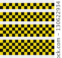 Yellow and Black Checkered Seamless Tapes. Seamless decorative borders for creative projects 130622934