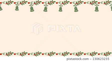 A festive Christmas pixel art border with a top and bottom design of holly and bells. Simple and elegant, perfect for holiday cards, banners, digital backgrounds. A festive Christmas pixel art border with a top and bottom design of holly and bells. Simple and elegant, perfect for holiday cards, banners, digital backgrounds. 130623235