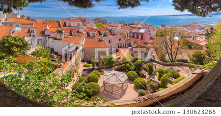 Panoramic Rooftop View in Lisbon, Portugal 130623268