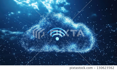 Wifi shape sign cloud network communication digital technology. 130623562