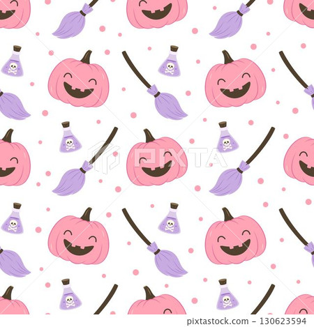 halloween cute pumpkin seamless pattern 130623594