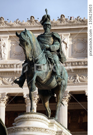 Equestrian sculpture of Victor Emmanuel II, Altare della Patria, Piazza Venezia, Rome, Italy Equestrian sculpture of Victor Emmanuel II, Altare della Patria, Piazza Venezia, Rome, Italy 130623603