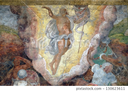 Resurrection of Christ, the facade of the Mazzanti House decorated with frescoes in Verona, Italy 130623611