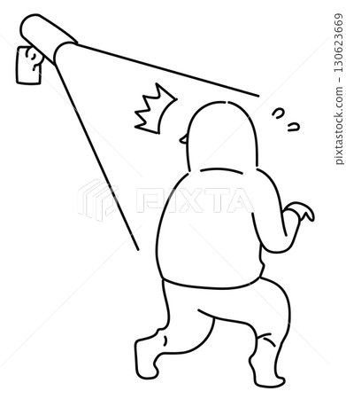 Thief illuminated by sensor light_line drawing Thief illuminated by sensor light_line drawing 130623669