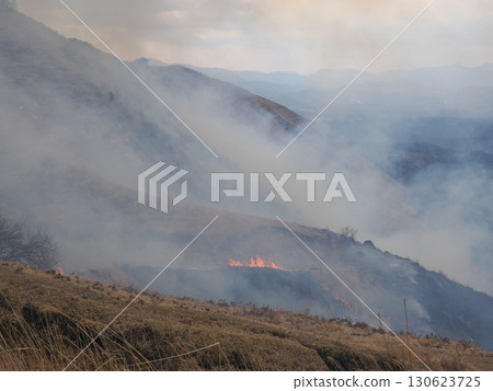 The boundary between fire and smoke - The season of field burning reverberates through Momigi Pasture 130623725