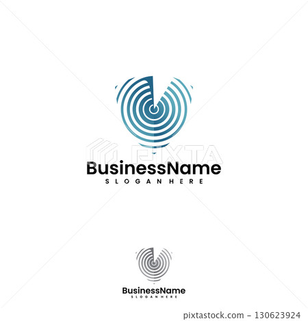 Abstract high security logo design shield radar and sonar scanner 130623924