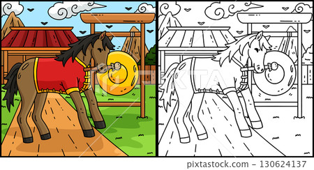 Year of the Horse 2026 with Gong Illustration  130624137