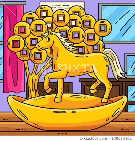 Year of the Horse 2026 and Coin Tree Colored  130624162