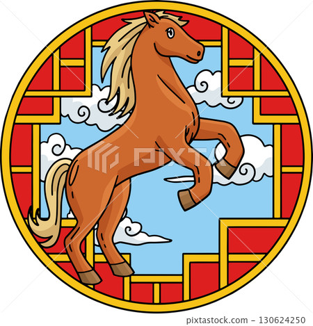 Year of the Horse 2026 Circular Window Clipart Year of the Horse 2026 Circular Window Clipart 130624250