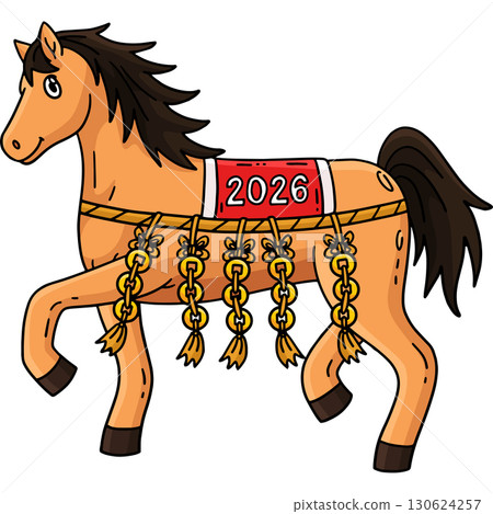Year of the Horse 2026 and a Feng Shui Clipart Year of the Horse 2026 and a Feng Shui Clipart 130624257