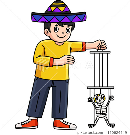 Dia de los Muertos Boy Skeleton Puppets Clipart Dia de los Muertos Boy Skeleton Puppets Clipart 130624349