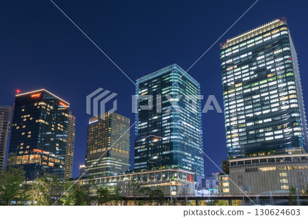 Night view of the buildings in Umeda, Osaka (Kita Ward, Osaka City, Osaka Prefecture) 130624603