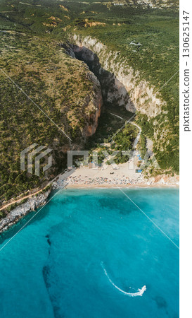 Aerial Drone View of Gjipe Beach and Canyon 130625147