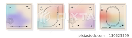 Pastel gradient square template with abstract frames 130625399