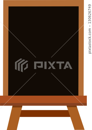 帶畫架的黑色黑板,垂直,簡單插圖/黑色黑板(Chalkb 帶畫架的黑色黑板,垂直,簡單插圖/黑色黑板(Chalkb 130626749