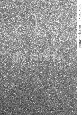 Silver glitter texture with sparkling metallic highlights and shiny reflective elements Silver glitter texture with sparkling metallic highlights and shiny reflective elements 130626980