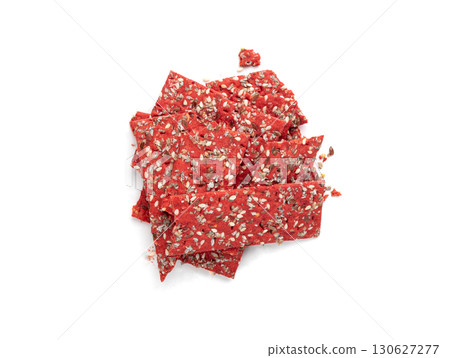 Beetroot crackers, thin rusk beet root bread, red diet multigrain crispbread, various seeds Beetroot crackers, thin rusk beet root bread, red diet multigrain crispbread, various seeds 130627277