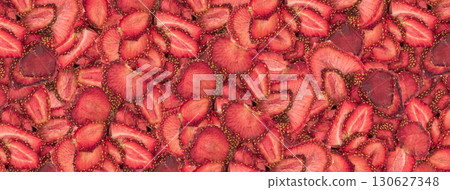 Dry strawberries wallpaper, berries pattern top view Dry strawberries wallpaper, berries pattern top view 130627348