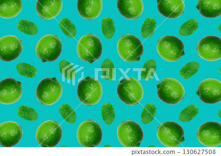 Philippine Lime Fruit Pattern, Green Calamondin Flying Minimal Background, Fresh Diet Lime 130627508