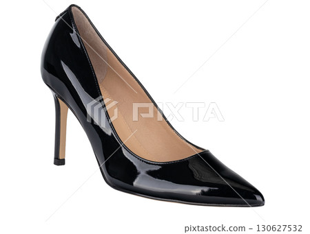 Elegant black patent leather stiletto shoe Elegant black patent leather stiletto shoe 130627532