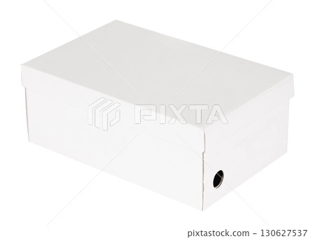 White cardboard shoe box with lid White cardboard shoe box with lid 130627537