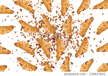 Croissant Pattern, Bakery Cake Minimal Wallpaper with Copy Space 130627641