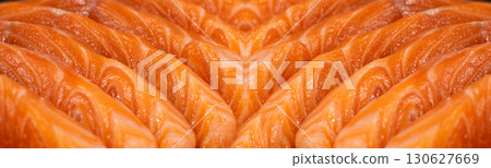 Natural Atlantic Norwegian Salmon Fillet Texture or Pattern 130627669