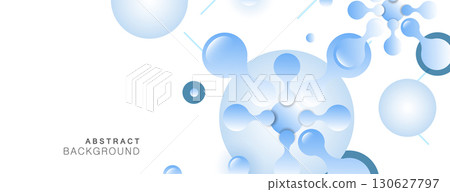 Vector design abstract connect. Science pattern texture. Internet technology banner. Molecular structure research 130627797