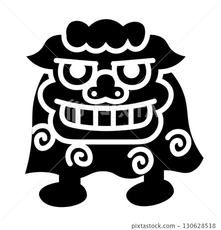 Simple silhouette illustration of a lion dance Simple silhouette illustration of a lion dance 130628518