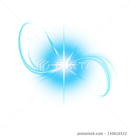 透明背景上藍色星形光和移動光跡 130628522