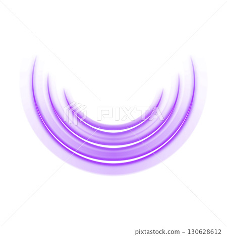 Purple arc effect with wavy curves and light on transparent background 130628612