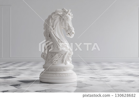 [Silent Strategy Symbol] Conceptual background material of a giant white chess knight 130628682