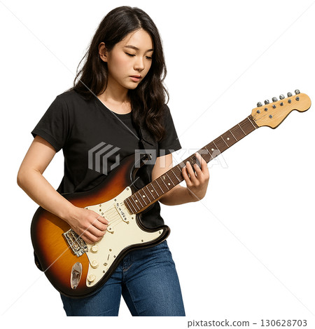 Woman playing the bass 130628703