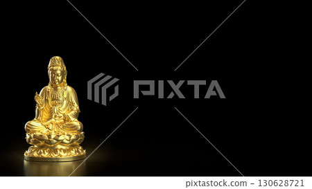 The Guan Yin sculpture for religion concept 3d Rendering. The Guan Yin sculpture for religion concept 3d Rendering. 130628721