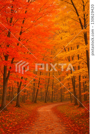 Autumn leaves illustration 130629420