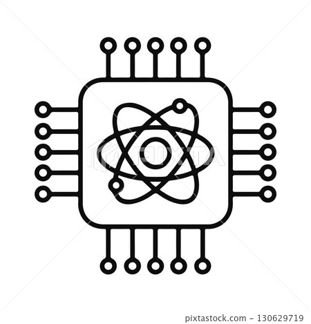 Quantum Chip Symbol. Quantum Computing Circuit. Quantum Chip Symbol. Quantum Computing Circuit. 130629719