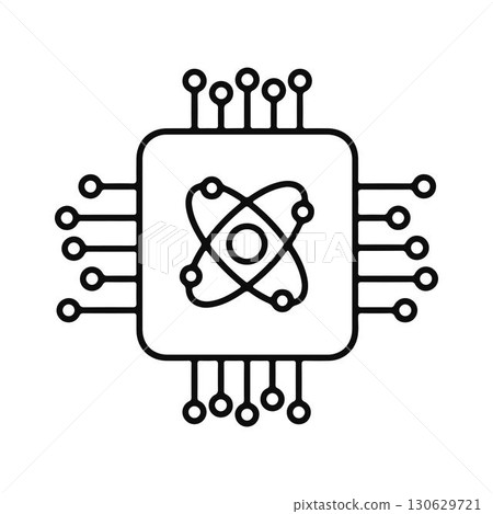 Quantum Chip Symbol. Quantum Computing Circuit. Quantum Chip Symbol. Quantum Computing Circuit. 130629721